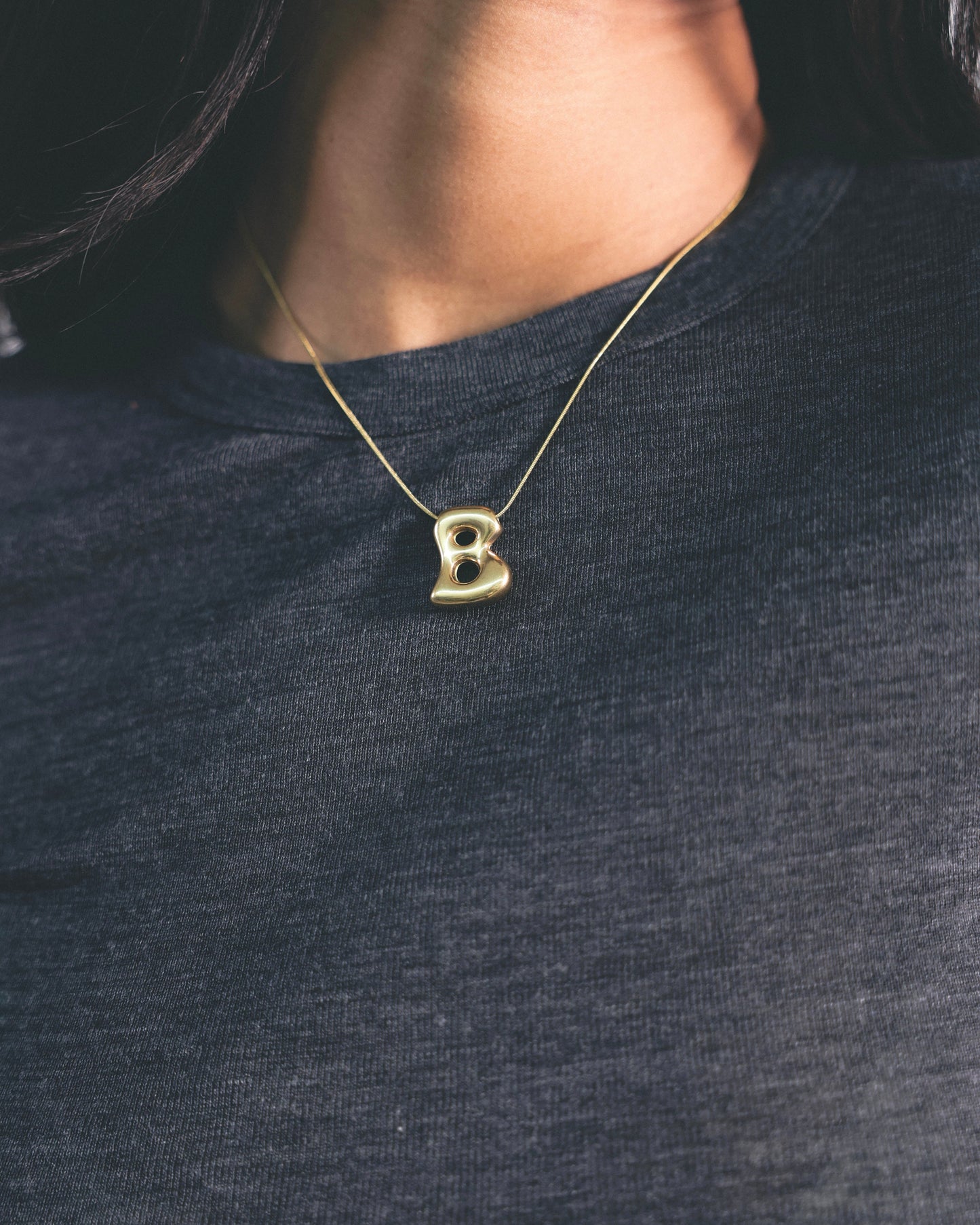 Bold Letter Necklace Gold